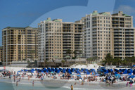 Tourists At Clearwater Beach In Florida