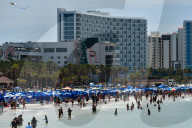 Tourists At Clearwater Beach In Florida