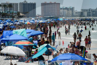 Tourists At Clearwater Beach In Florida
