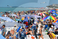 Tourists At Clearwater Beach In Florida
