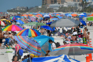 Tourists At Clearwater Beach In Florida