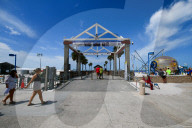 Tourists At Clearwater Beach In Florida