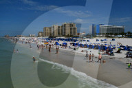 Tourists At Clearwater Beach In Florida