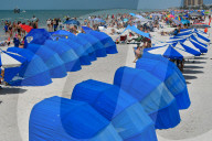 Tourists At Clearwater Beach In Florida
