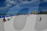 Tourists At Clearwater Beach In Florida