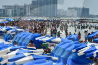Tourists At Clearwater Beach In Florida