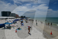 Tourists At Clearwater Beach In Florida