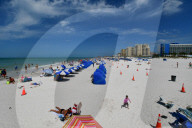 Tourists At Clearwater Beach In Florida