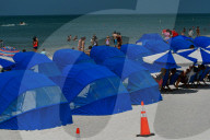 Tourists At Clearwater Beach In Florida