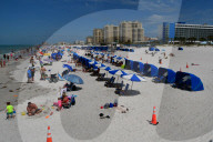 Tourists At Clearwater Beach In Florida