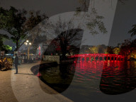 Huc Bridge At Night In Central Hanoi
