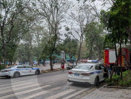 Police And Fire Vehicles Near Hoan Kiem Lake