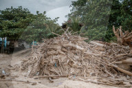 Platic Waste Beach Bali Indonesia
