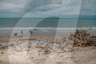 Platic Waste Beach Bali Indonesia