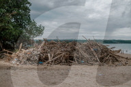 Platic Waste Beach Bali Indonesia