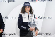 Federica Brignone Arrives At The Milano Malpensa Airport Of After Winning Three FIS Alpine Ski World Cup In Milan