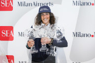 Federica Brignone Arrives At The Milano Malpensa Airport Of After Winning Three FIS Alpine Ski World Cup In Milan