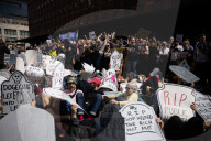Activists Gather At NYC AIDS Memorial And March To Tesla Dealership For ‚ÄúTesla Takedown‚Äù Rally To Protest DOGE Cuts