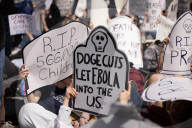 Activists Gather At NYC AIDS Memorial And March To Tesla Dealership For ‚ÄúTesla Takedown‚Äù Rally To Protest DOGE Cuts