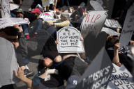 Activists Gather At NYC AIDS Memorial And March To Tesla Dealership For ‚ÄúTesla Takedown‚Äù Rally To Protest DOGE Cuts