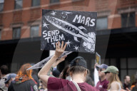 Activists Gather At NYC AIDS Memorial And March To Tesla Dealership For ‚ÄúTesla Takedown‚Äù Rally To Protest DOGE Cuts