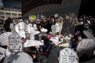 Activists Gather At NYC AIDS Memorial And March To Tesla Dealership For ‚ÄúTesla Takedown‚Äù Rally To Protest DOGE Cuts
