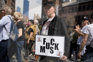Activists Gather At NYC AIDS Memorial And March To Tesla Dealership For ‚ÄúTesla Takedown‚Äù Rally To Protest DOGE Cuts