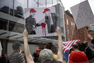 Activists Gather At NYC AIDS Memorial And March To Tesla Dealership For ‚ÄúTesla Takedown‚Äù Rally To Protest DOGE Cuts