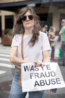 Activists Gather At NYC AIDS Memorial And March To Tesla Dealership For ‚ÄúTesla Takedown‚Äù Rally To Protest DOGE Cuts