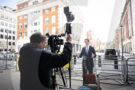Guests depart for Sunday with Laura Kuenssberg at the BBC, Broadcasting House, London, UK. 