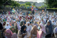 Indonesian Muslims Perform Eid Al-Fitr Prayer