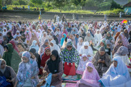 Indonesian Muslims Perform Eid Al-Fitr Prayer