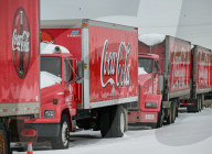 Coca-Cola Trucks In Edmonton Snow