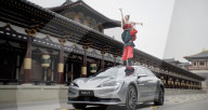 Advanced car suspension keeps acrobats on their toes