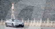 Advanced car suspension keeps acrobats on their toes