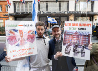 Stop The Hate, Our Fight and Iron Initiative & other pro Israel campaign groups join forces to protest outside Claridge’s Hotel in Mayfair, London, UK.
