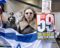Stop The Hate, Our Fight and Iron Initiative & other pro Israel campaign groups join forces to protest outside Claridge’s Hotel in Mayfair, London, UK.