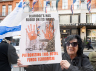Stop The Hate, Our Fight and Iron Initiative & other pro Israel campaign groups join forces to protest outside Claridge’s Hotel in Mayfair, London, UK.