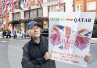 Stop The Hate, Our Fight and Iron Initiative & other pro Israel campaign groups join forces to protest outside Claridge’s Hotel in Mayfair, London, UK.