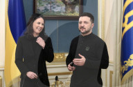 Joint briefing of Volodymyr Zelenskyy and Annalena Baerbock in Kyiv
