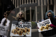 Demonstrators Protest Outside Of Fox Headquarters In Manhattan