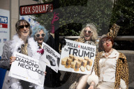 Demonstrators Protest Outside Of Fox Headquarters In Manhattan