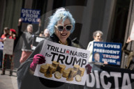 Demonstrators Protest Outside Of Fox Headquarters In Manhattan