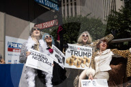 Demonstrators Protest Outside Of Fox Headquarters In Manhattan