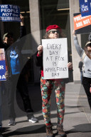 Demonstrators Protest Outside Of Fox Headquarters In Manhattan