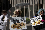 Demonstrators Protest Outside Of Fox Headquarters In Manhattan