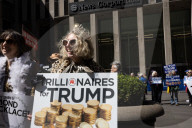Demonstrators Protest Outside Of Fox Headquarters In Manhattan