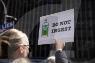 Demonstrators Protest Outside Of Fox Headquarters In Manhattan