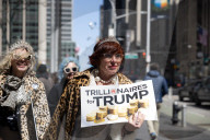Demonstrators Protest Outside Of Fox Headquarters In Manhattan