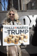 Demonstrators Protest Outside Of Fox Headquarters In Manhattan